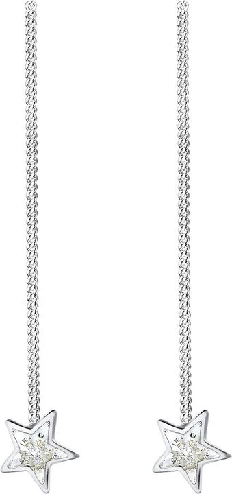 Actual product image Elli Earrings Stars Astro Chain Crystals 925 Silver (Glass crystal, 925 sterling silver)
