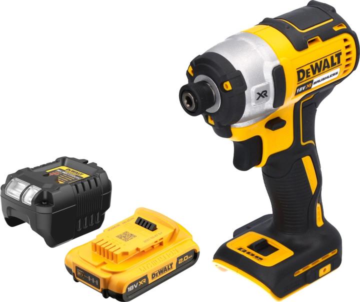 1x DeWalt DCF 887 Akku Schlagschrauber, 1x DeWalt DCB 183 18 V 2,0 Ah Akku, 1x Dewalt DCB 113 Ladegerät