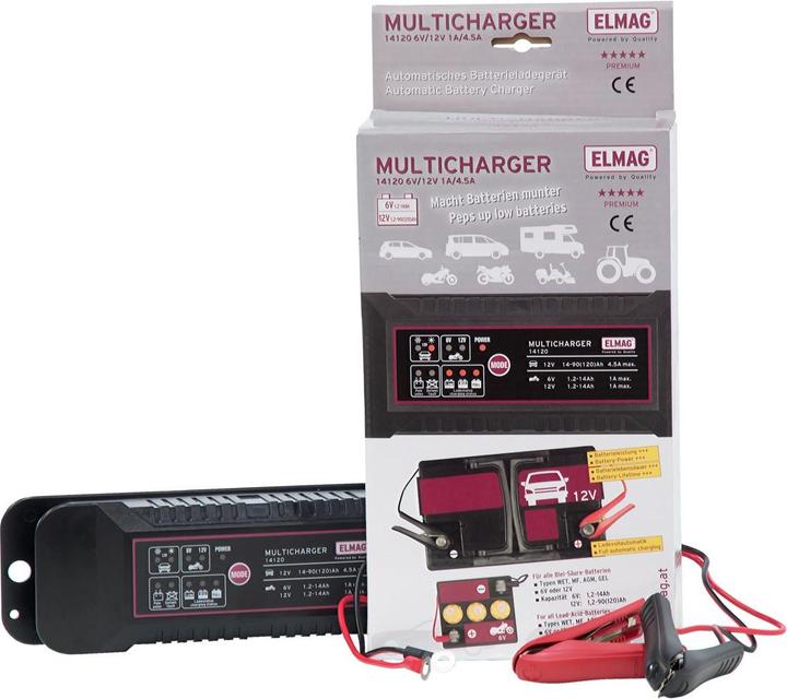 Produktbild Elmag Automatisches Batterieladegerät 6/12 V. MULTICHARGER 14120 (14.4 V, 1 A)