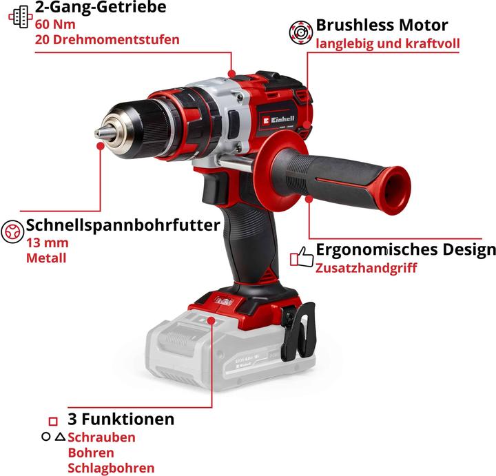 Image du produit Einhell TE-CD 18 Li-i BL (Fonctionnement sur batterie)