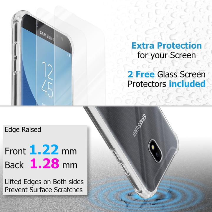 Produktbild Cadorabo Hybrid Acryl Hülle für Samsung Galaxy J5 2017 mit 2 Display Schutzgläser (Samsung Galaxy J5 (2017))