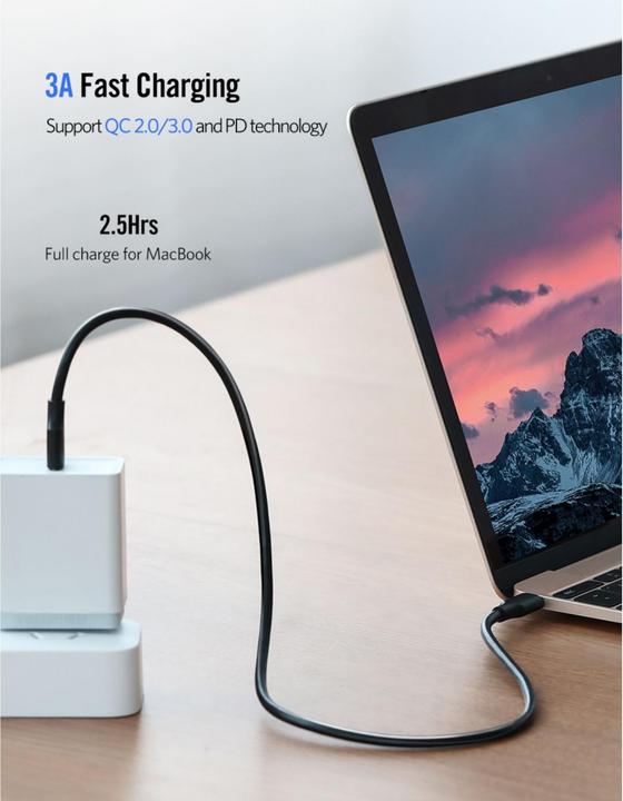 Image du produit Ugreen USB-C Power Delivery QC 3.0 20V 3A 60W (2 m, USB 2.0)