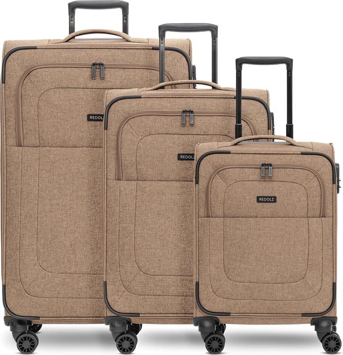 Immagine prodotto Redolz Essentials 12 THREE SET Set di valigie a 4 ruote Set di valigie a 3 pezzi con piega elastica (201 l, XL (da 115l))