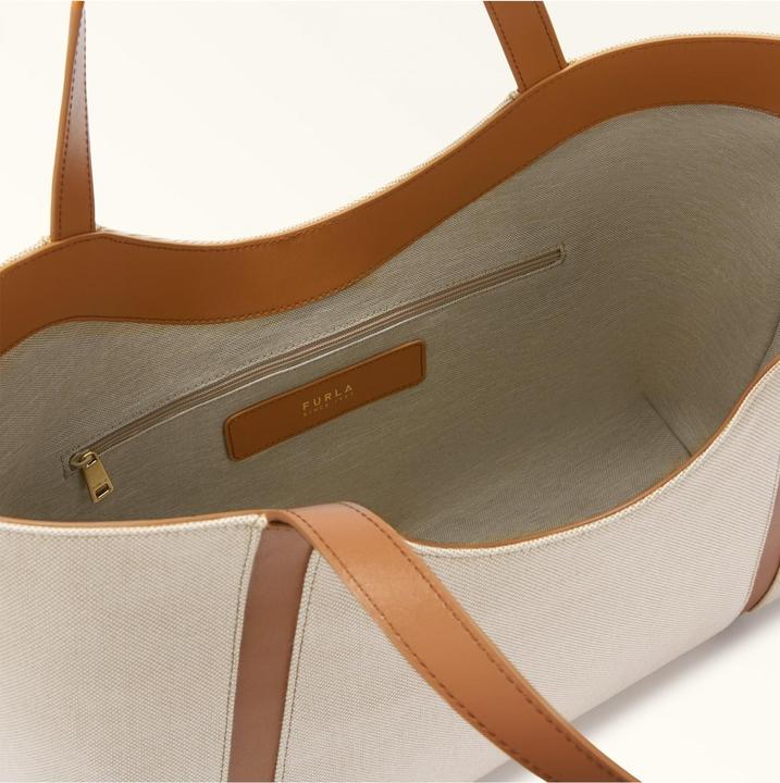 Immagine prodotto Furla shopping goccia xl hobo in canvas and leather color natural/brandy