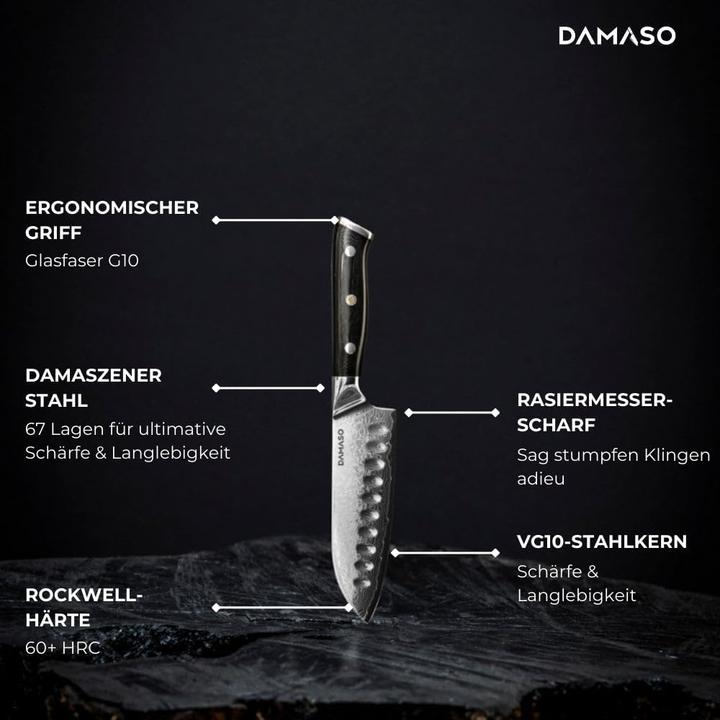 Produktbild Damaso Santoku Damast-Küchenmesser (12.60 cm)