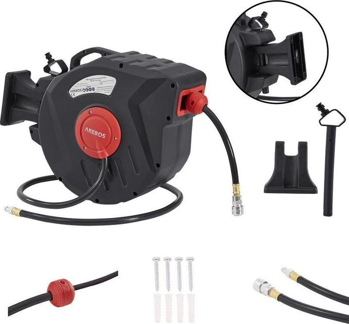 Actual product image Arebos Compressed Air Hose Reel 20M - Grey (10 m)
