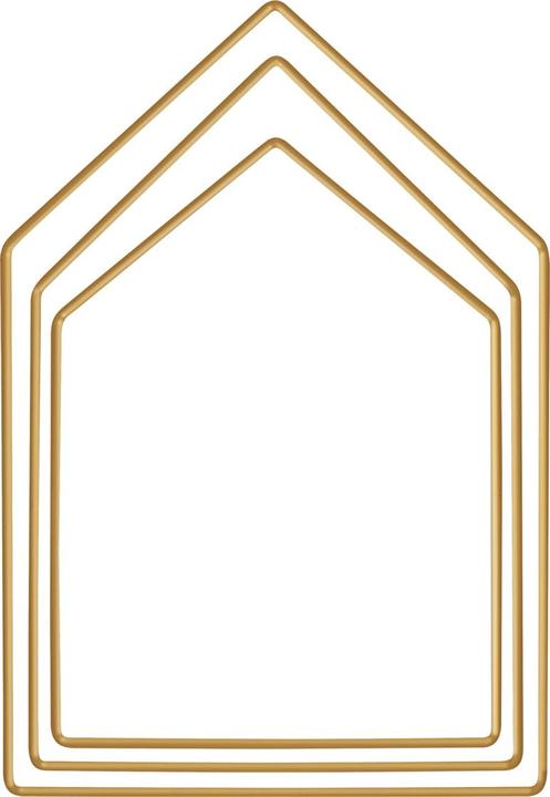 Produktbild Rayher Metallring "Haus", 3er-Set, Goldfarben (18 x 27.5 cm, 15.5 x 23 cm, 13.5 x 19 cm)
