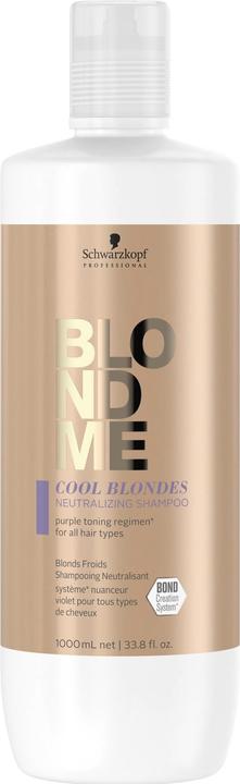 Actual product image Schwarzkopf Blondme - Cool Blondes Neutralizing Shampoo (1000 ml, Liquid shampoo)