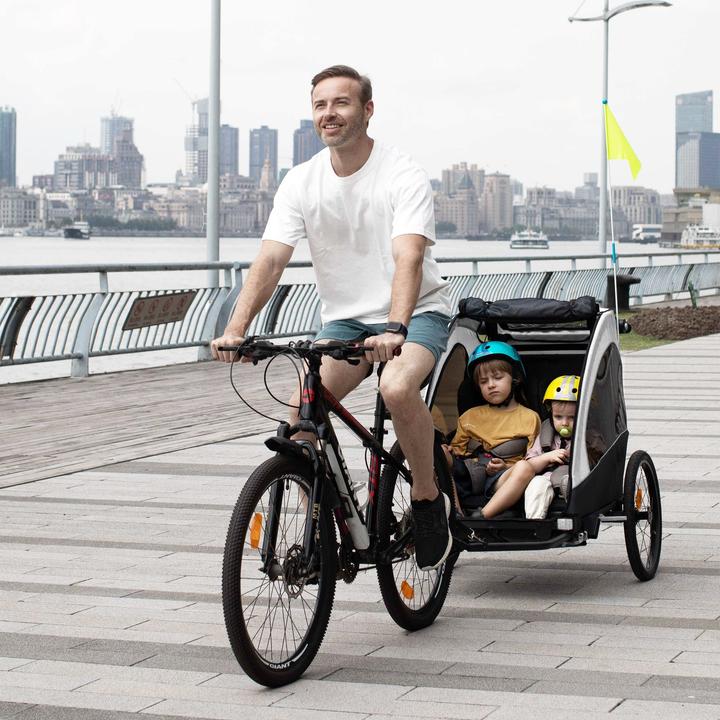 Produktbild Homcom 2 in 1 Fahrradanhänger für 2 Kinder