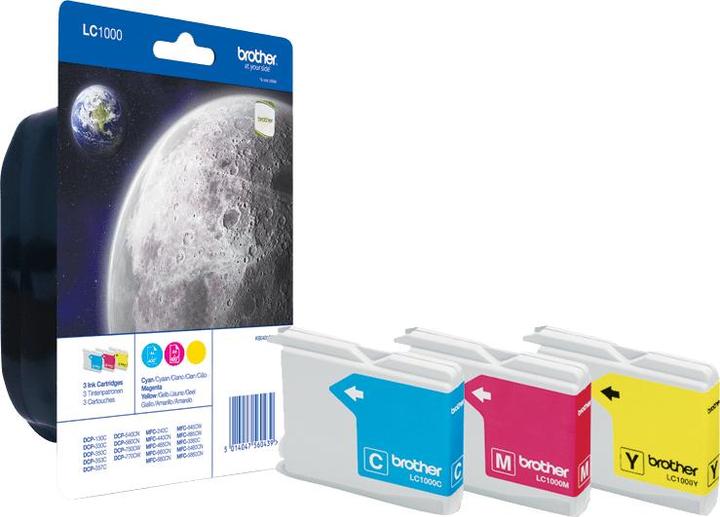 Actual product image Brother LC-1000 Rainbow Pack C/M/Y (M, C, G)