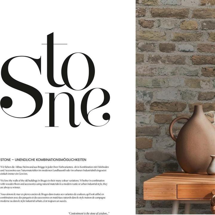 Produktbild A.S. Création Steintapete Tapete Steinoptik 3D Vliestapete Backstein Rot Beige für Wohnzimmer