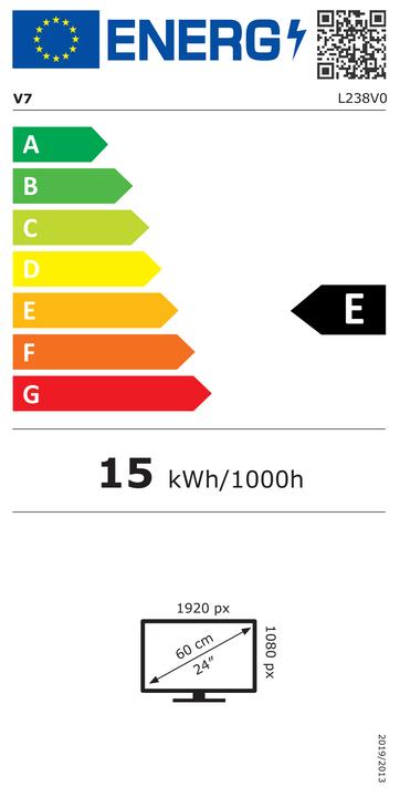 Energy Label V7 23.8IN FHD IPS MONITOR HDMI (1920 x 1080 pixels, 23.80")