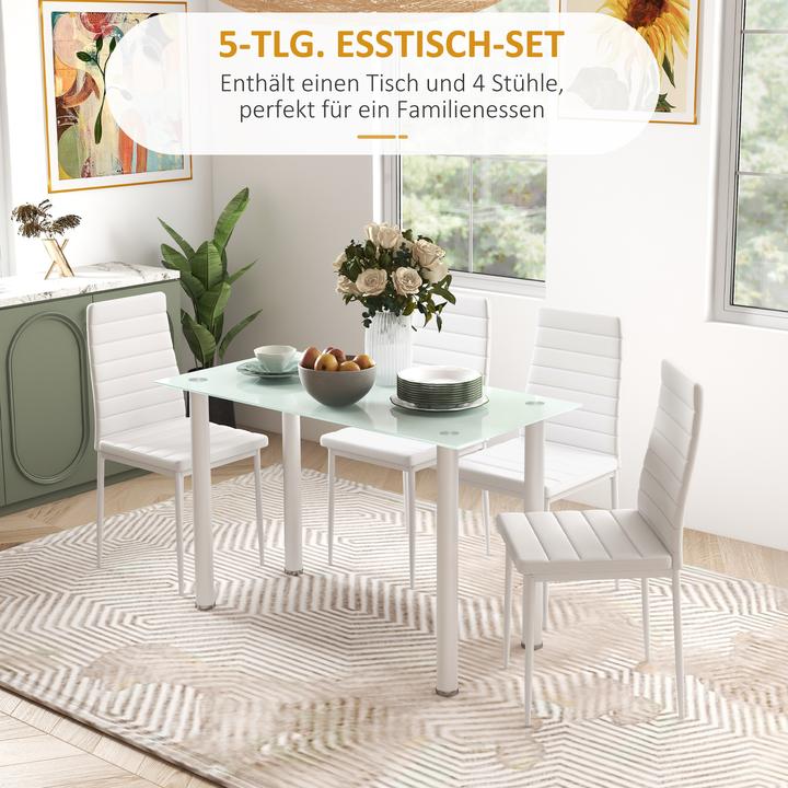 Actual product image Homcom Esszimmergruppe mit 4 Stühlen (120 x 60 x 97 cm)