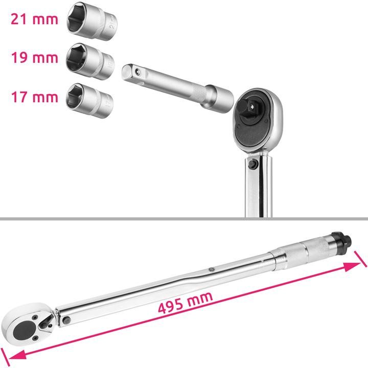 Produktbild tectake Drehmomentschlüssel Set (1/2", 28 Nm, 210 Nm)