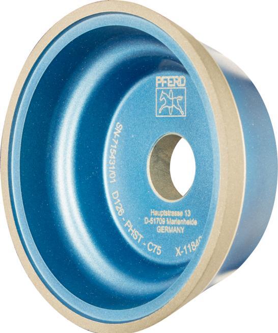 Produktbild Pferd Diamant-Schleifscheibe Kunstharz 11V9 PHST 178 mm D126 (mittel) Trockenschliff (C 75)