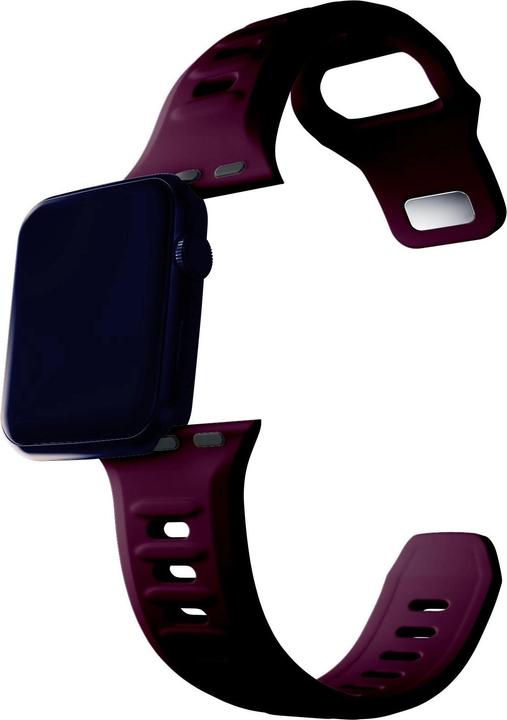 Actual product image 3MK Silicone Watch Strap ciemnofioletowy /mulberry dla Apple Watch 42/44/45/49mm (Stainless steel, Silicone)