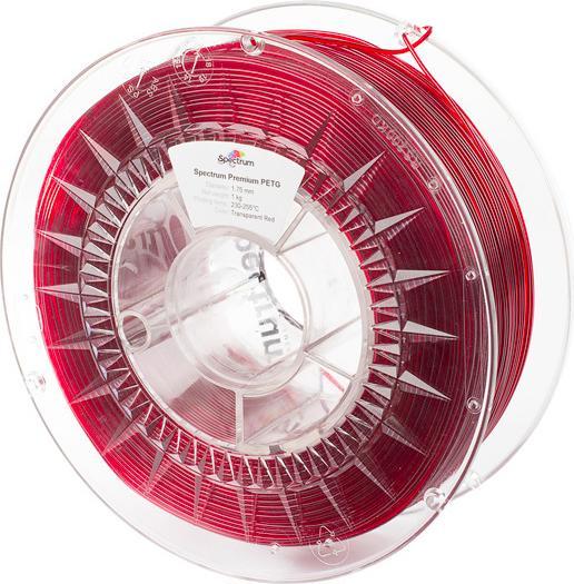 Produktbild Filament PETG transparent red 1.0kg 2.85mm (PETG, 2.85 mm, 1000 g, Transparent)
