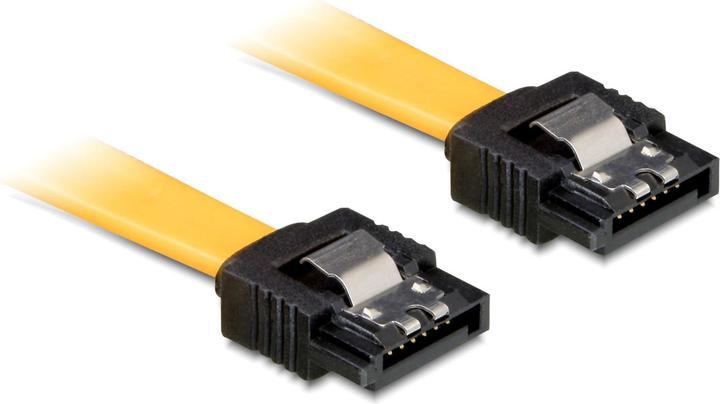 Actual product image Delock SATA-3 cable: 20cm, metal clip,yellow