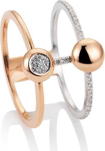 Breuning RING - BRILL. 0,155 Ct. H/si (60, 585/14 K Gold)