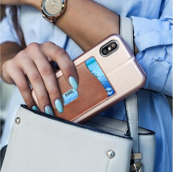 Immagine prodotto Floveme Portacarte in pelle con custodia autoadesiva per smartphone (Universale)