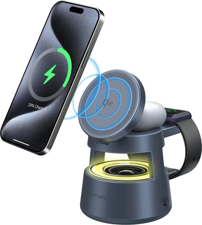 Actual product image 4smarts Wireless Charger Aura Sound, Induktion Ladestandard: Qi2 (30 W)