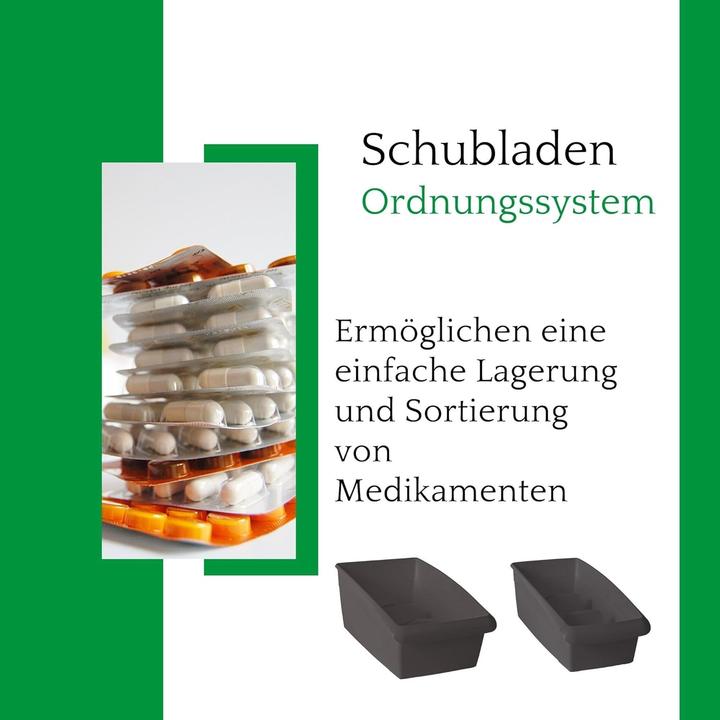 Produktbild Novaliv 2er Set Medikamenten Organizer gross Hausapotheke - 25 x 16 cm ANTHRAZIT GRAU mit Abtrennung (25 x 16 cm)