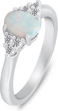 Actual product image Brilio Silver - Decent silver ring with opal and zircons RI109W - Circuit: 52 mm (52)
