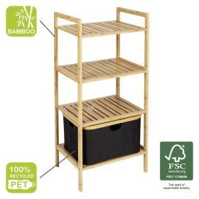 Produktbild Wenko Regal Ecori 44 x 93.5 cm, Nature/Schwarz (10 x 36 x 96 cm)