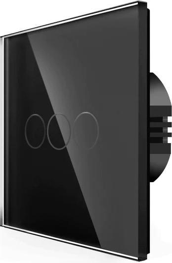 Produktbild Spring Three Gang, One Way Touch Switch, Glass Black