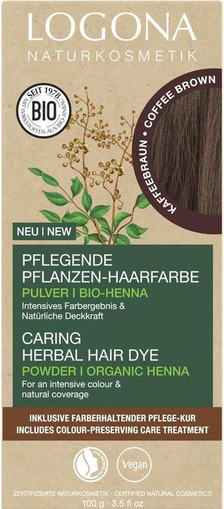 Image du produit Logona Teinture végétale en poudre pour cheveux, brun café (090 Brun foncé)