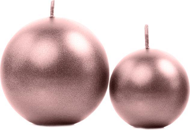 Image du produit Partydeco Bougie boule métallique or rose 6cm - 10pc (10 pcs)