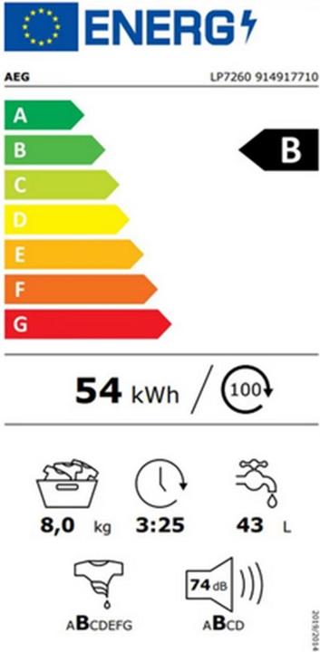 Energy Label AEG LP7260 (8 kg, Left)
