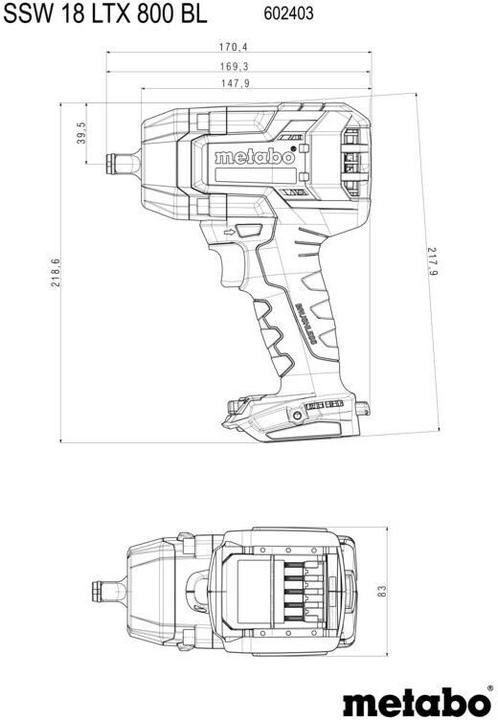 Actual product image Metabo SSW 18 LTX 800 BL (Rechargeable battery operated)