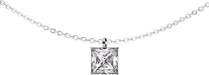 Image du produit Star Piercing Kette silber Anhänger eckiger Kristall silber (sans laiton, Acier chirurgical 316L)