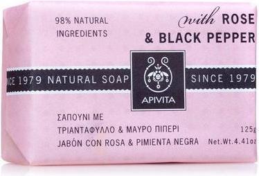 Immagine prodotto Apivita Sapone naturale Rosa e Pepe Nero (Sapone duro)