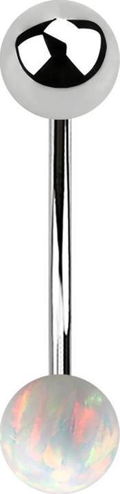 Immagine prodotto Star Piercing Micro banana argento con palla e palla bianco opale (senza ottone)