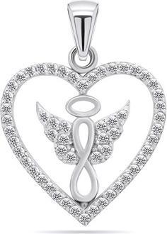 Brilio Silver - Playful silver pendant with zircons PT20W