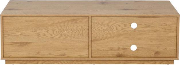 Actual product image Swisshandel24 TV rack HWC-J78, TV table lowboard chest of drawers, MDF 42x140x40cm oak look (42 x 140 x 40 cm)