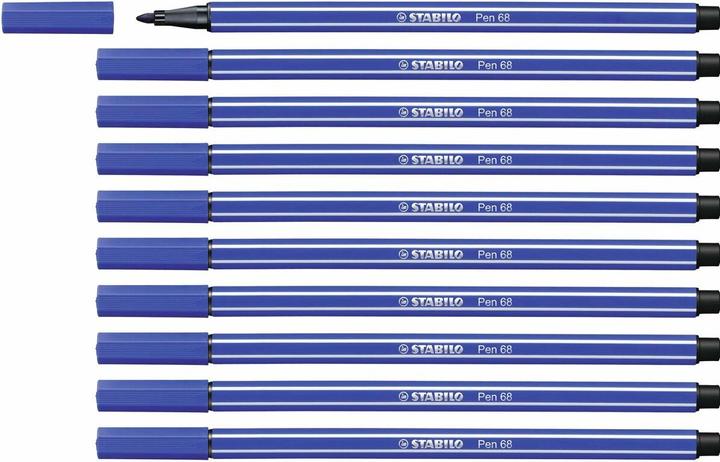 Produktbild STABILO Premium-Filzstift - Pen 68 - 10er Pack - ultramarinblau (Ultramarinblau, 10 x)