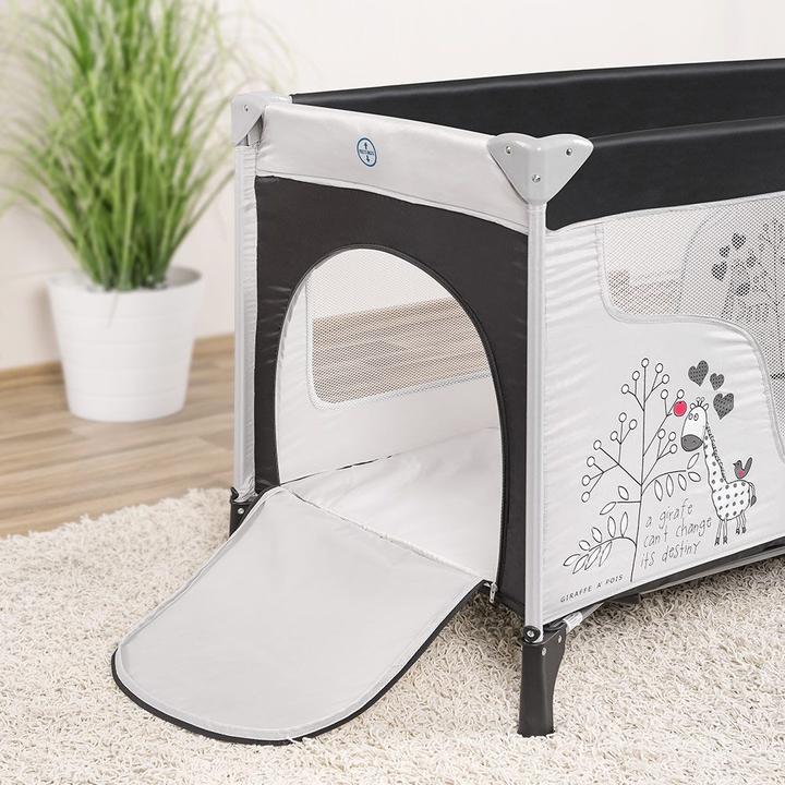 Actual product image Fillikid Travel cots Travel cot Giraffe - Grey Black