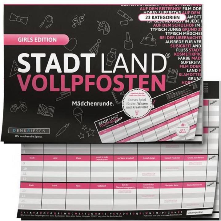 Denkriesen Stadt Land Vollpfosten - Mädchenrunde (Deutsch)