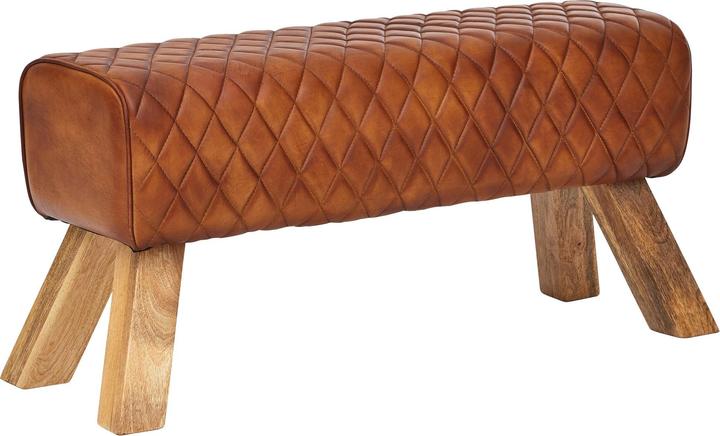 FineBuy Panchina in pelle marrone (89 cm)