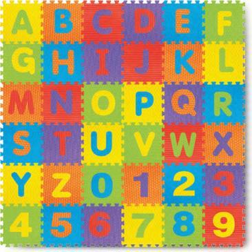 Knorrtoys Puzzlematte - "Alphabet + Zahlen" /36-tlg./30cm (30 x 30 cm)