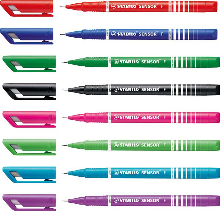 Image du produit STABILO SENSOR F Finliner avec taille-crayon à ressort (Vert, 1 x)
