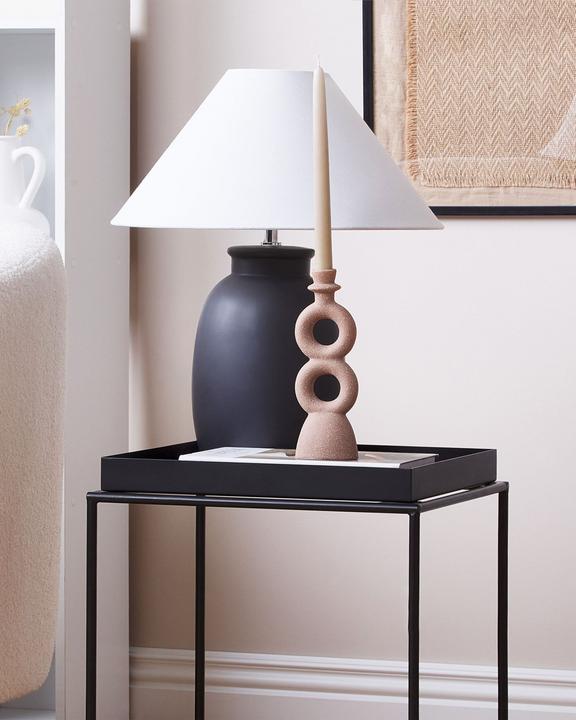 Produktbild Beliani Kerzenständer Porzellan beige 23 cm NAOUSA