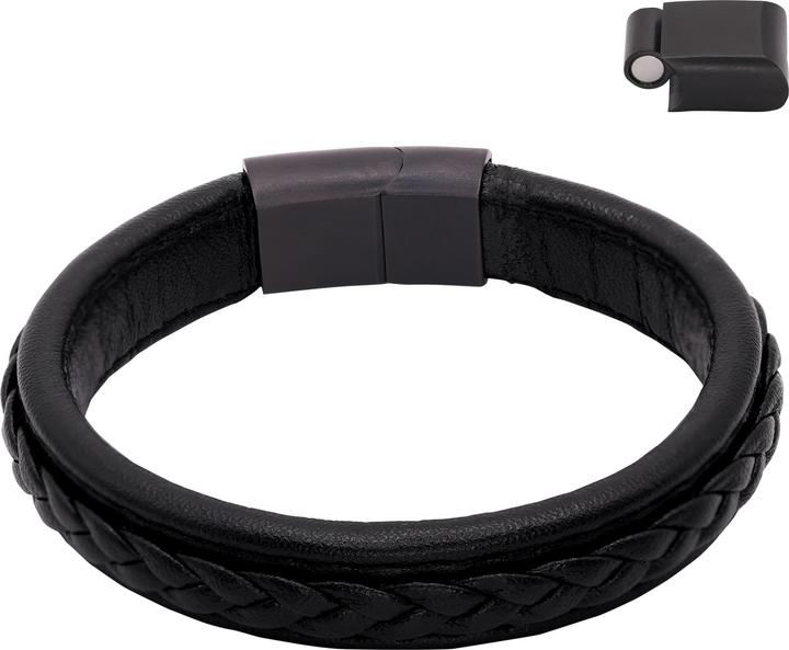 Heideman Lederarmband Jannis (21 cm, 100% Leder, 100% Edelstahl)