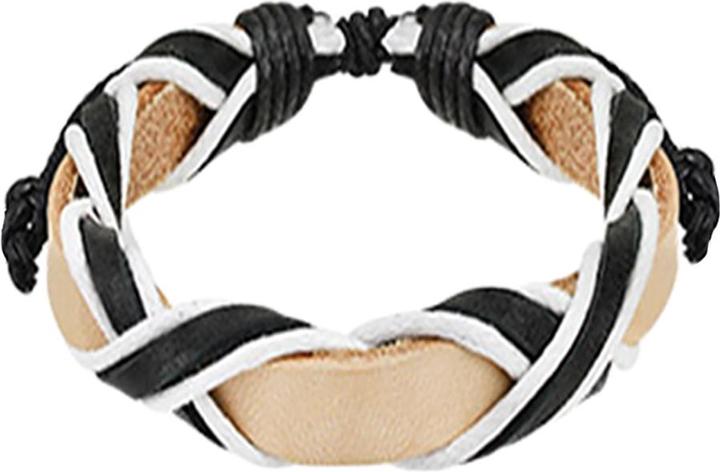 Star Piercing Lederarmband braun geflochten (Leder, ohne Messing)
