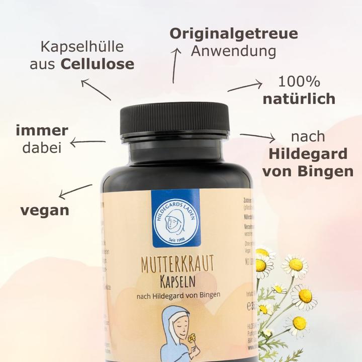 Produktbild Hildegards Laden Mutterkraut Kapseln Kaps (90 Stück, Kapseln, 61 g)
