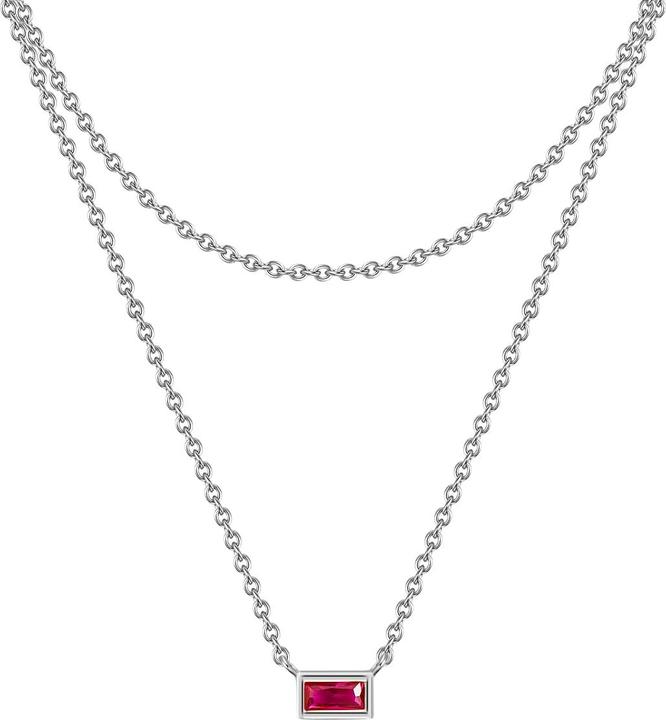 Immagine prodotto Glanzstücke München Catena da donna in argento sterling al corindone da 42,0/36,0 cm + 5,0 cm di estensione - 29980 (Argento)