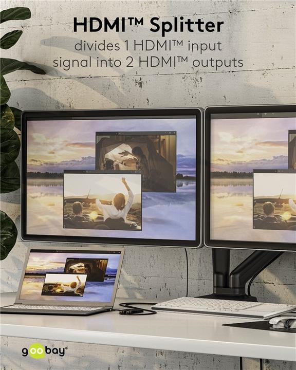 Immagine prodotto Goobay Splitter HDMI da 1 a 2 4K @ 30 Hz